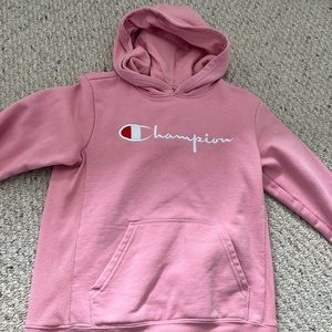Pink Champion logo hoodie size M kids